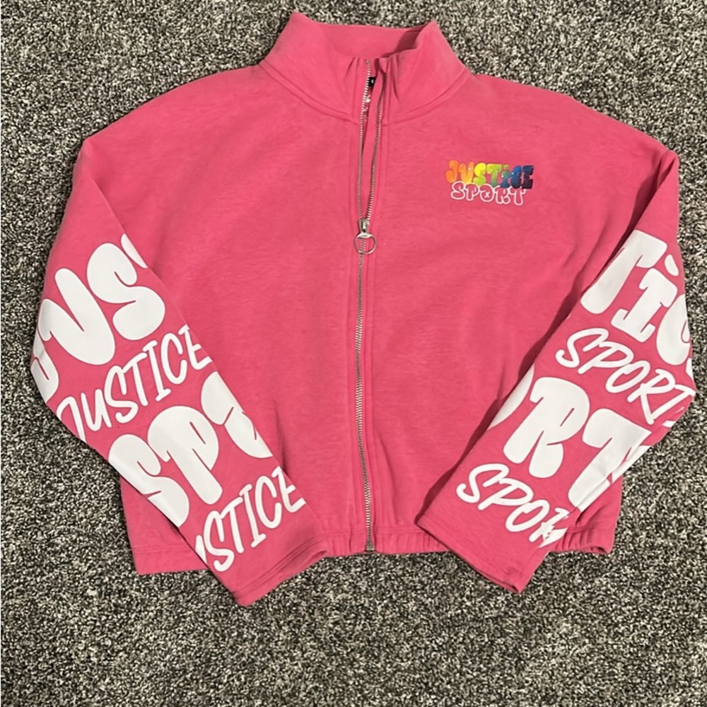 Justice Vibrant Pink Zip-Up Jacket